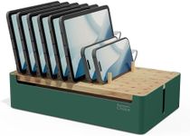 Prosumer's Choice Bamboo Charging Station - Multi Charger Station Organizer - Desk Docking Station for Phones, Tablets, Laptop - Wooden Charging Station with Removable Dividers - Cables Not Included