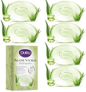 Duru Aloe Vera Glycerin Bar Soap Cleansing Bar Moisturizing Sensitive Skin - Vegan Transparent Paraben Free Alcohol Free Silicone Free Phthalete Free Gluten Free Body Wash - Pack of 6