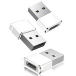 BASESAILOR USB to USB C Adapter 3Pack,Type C Female to USB A Male Charger Cable Converter for Apple Watch Ultra iWatch Series 8 7 9,AirPods,iPhone 11 12 13 14 15 16 Plus Max Pro,iPad 10 Air 4 5 Mini