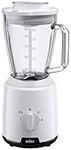 Braun PowerBlend 1 JB1050WH - Stand Mixer with 1.5 L Glass Mixing Attachment, Kitchen Aid for Choping, Puréeing & Mixing, Ice Crush Function, 2 Speeds, 600 Watt, White