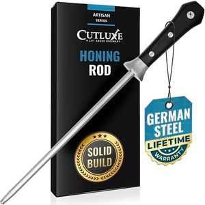 Cutluxe Honing Rod, Sharpening Steel for Kitchen Knives – 10" Honing Steel – Ergonomic Handle Design – Artisan Series