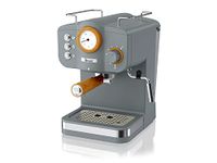 Swan Nordic Espresso Maker Machine, 15 Bars of Pressure, Milk Frother, 1.2L Tank, Scandi Style Matte Finish Slate Grey (SK22111GRYN)