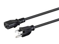 Monoprice Power Cord - 8 Feet - Black | NEMA 5-15P to IEC-320-C13, 18AWG, 10A, SVT, 125V