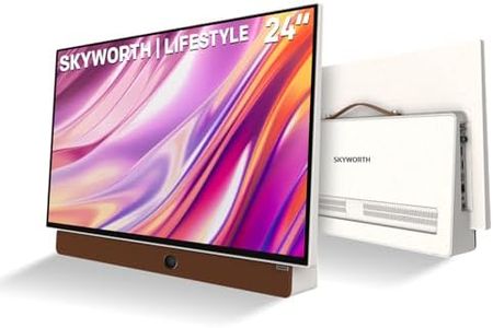 SKYWORTH 24-Inch 12V Portable TV,3-Hour Battery,1080P FHD,Wide Viewing Angle,Smart Google TV, HDR10, Dolby Audio, LED, Bluetooth, Chromecast and Google Assistant