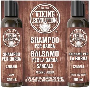 Viking Revolution Shampoo Barba Uomo e Balsamo - Ammorbidisce e Rinforza con Oli di Argan/Jojoba - Profumo Sandalo - 2x300 ml