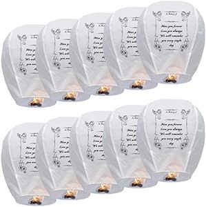 10 Pack Chinese Paper Lanterns, Japanese Style Wishing Paper Lanterns for Anniversary Party Holiday Decor