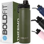 Boldfit Stainless Steel Water Bottle Hot & Cold Thermos Flask Thermosteel Bottle 800ml Hot Water Bottle For Men Women & Kids Steel Bottle Thermos Water Bottles Steel For Office Home Travel, Army Green