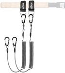 Booms Fishing T02 Fishing Pole Tether with 5.9" Belt, Kayak Paddle Leash, Paddle Board Fishing Accessories, Heavy Duty Fishing Lanyard for Fishing Tools/Rods/Paddles, Black 2pcs