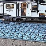 TIPHOPE RV Outdoor Rugs Reversible Mats 9x12FT Waterproof Camping Outdoor Mats with Carrying Bag Foldable RV Outdoor Mat Large Floor Rug RV Patio Mat for Outdoor,Camping,Patio,Deck-2 Year Warranty