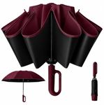 PESOMA Umbrella for Women | Umbrellas for Men | UV Coated 3 Fold Umbrella for Rain with Auto Open and Close Small Folding Travel-Foldable Windshield (Maroon-UU)