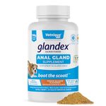 Glandex Dog & Cat Anal Gland Fiber Supplement Powder with Pumpkin & Digestive Enzymes – Vet Recommended Healthy Bowels & Digestion - Boot The Scoot (Vegan Salmon, 155g)