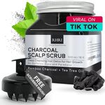 16 fl oz Sulfate-Free Charcoal Scalp Scrub with Bamboo Charcoal & Tea Tree Oil | Exfoliating Hair & Scalp Treatment for Detox, Dandruff & Build-Up | Scalp Exfoliator Scrub