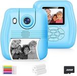 Kids Camera Instant Print, Toy for Kid Christmas Birthday Gift for Boy Girl Age 3-12, 12MP Selfie Toddler Portable Digital Camera, 1080P Child Travel Video Camera with Print Paper, 32GB SD Card-Blue