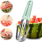 3-in-1 Watermelon Cutter Slicer Tool, Stainless Steel Watermelon Popsicle Cutter Watermelon Fork Slicer Cutter Melon Cutter Watermelon Knife Fruit Cutter (3-in-1 Watermelon Slicer)