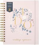 Busy B Wedding Organiser - Beautiful pink and gold spiral-bound wedding organiser with four tabbed sections, checklists, notes and storage pockets