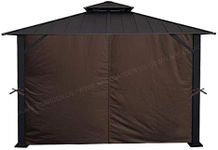 APEX GARDEN Universal Privacy Curtain Set for 10' x 12' Gazebo (Brown)