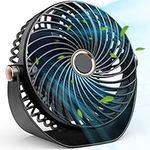 Mini Desk Fan, USB Table Fan with 5 Speeds Strong Airflow,Cooling Fan with Portable & Ultra-Quiet, Desktop Fan with 360°Rotatable Head and USB Charging for Home Office Bedroom Library and Summer Gift.