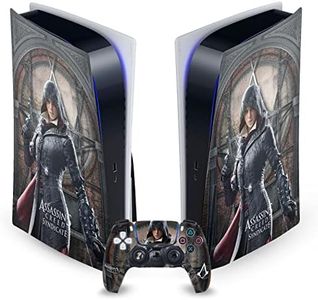 Official Assassin's Creed Evie Frye Syndicate Graphics Vinyl Faceplate Sticker Gaming Skin Decal Cover Compatible with Sony Playstation 5 PS5 Disc Edition Console & DualSense Controller