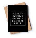 Funny Card for Grandma | Original card for Birthday, Retirement, Wedding, Christmas... | Joke congratulatory card for your grandmother | Awesome and fun card for her