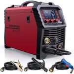 ARCCAPTAIN MIG Welder, 200Amp 6 in 1 Gas MIG/Gasless Flux Core MIG/Stick/Lift TIG/Spot welding/Spool Gun 110V/200V Aluminum Multi Process Welding Machine with LED Digital Display, Burn Back Adjustment