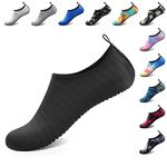 ATHMILE Water Shoes for Women Men Barefoot Quick-Dry Aqua Socks for Beach Swim Pool River Yoga Lake Surf Sport Shoes cruise essentials Swimming Size, N-jacquard Black, 10-11 Women/9-10 Men