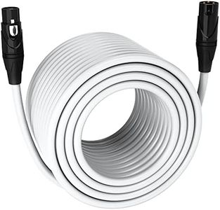 LyxPro 300 Feet XLR Microphone Cable Balanced Male to Female 3 Pin Mic Cord for Powered Speakers Audio Interface Professional Pro Audio Performance and Recording Devices - White