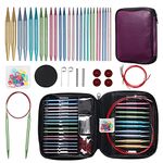 Ruidi 13 Pairs of Interchangeable Circular Knitting Needle Sets and Knitting Needle Packs and Knitting Accessories