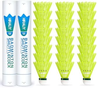 HIRALIY 24 Pack Badminton Birdies, Nylon Durable Shuttlecocks for Backyard & Baseball Batting Practice, Wind Resistant Speed 77 Bulk Yellow Ball Set for Family, Beginners & Outdoor Sports