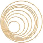 16 Pcs Metal Floral Hoop Wreath, Gold Macrame Rings Dream Catcher Rings for DIY Crafting, 8 Sizes