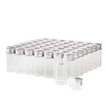 10ml Glass Vials with Screw Caps and Plastic Stoppers, Small Clear Liquid Sample Vial, Leak-Proof Vial, 50PCS