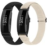 SHIJZWD Adjustable Elastic Watch Strap Compatible with Fitbit Inspire 3/Inspire 2/Inspire/Inspire HR/Fitbit Ace 3/Ace 2, Soft Breathable Nylon Sport Band Stretchy Replacement Wristband for Women Men