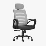 CELLBELL Desire C104 Mesh High Back Ergonomic Office Chair for Work from Home Metal Base Seat Height Adjustable Chair, Study Chair, Revolving Chair, Computer Chair- Grey