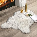 MIULEE Fluffy Rug Soft Shaggy Faux Fur Area Rug Luxury Plush Sheepskin Carpet for Bedroom Living Room Sofa Chair 2 x 3 Feet, Gradient Grey