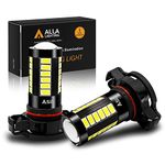 Alla Lighting 2504 PSX24W LED Fog Light Bulbs 2800lm Xtreme Super Bright 5730 33-SMD LED PSX24W Bulb 12276 2504 PSX24W LED Fog Lights for Cars SUVS Vans - 6000K Xenon White