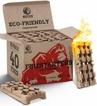 Mountain GRILLERS Natural Firelighters - Fire Starters for Wood Burner Log Burner Fireplace Pizza Oven BBQ - Indoor & Outdoor Brick Eco Fire lighters