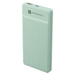 Portronics Luxcell B 10K 10000 mAh 22.5W Fast Charging Power Bank, Ultra Slim Power Bank with Mach USB-A Output, Type C PD Output, Type C Input, Wake Up Button(Green)