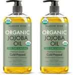 MAJESTIC PURE USDA Organic Jojoba Oil - 100% Pure Cold Pressed Hexane Free for Skin, Hair, Nails - Moisturizing Skin, Hair and Scalp - 236 ml (Pack of 2)