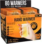 Natural Hand Warmers - 40 Pairs (80 Warmers) - Air Activated 11 Hours of Consistent Natural Heat Handwarmers Pack - Easy Activation | Portable Hot Hands Hand Warmers Bulk, Hot Heat Pack Feet & Body