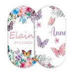 Personalized Bassinet Sheet Set 2 Pack for Baby, Custom Bassinet Mattress Sheets with Name, Universal Fitted for Various Cradle Mattress Pad, Floral Butterfly Bassinet Sheets for Girls (16" x 32")