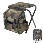 Proberos® Folding Backpack Stool 2 in 1 Multifunctional Backpack Camping Stool Camouflage Backpack Stool Folding Backpack for Hiking, Travel, Camping, Beach Chairs Folding Backpack