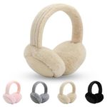 TSLBW Earmuffs Winter Ear Muffs Fluffy Earmuffs for Women Men Girls Plush Ear Cover Soft Velvet Ear Muff Winter Ear Warmers for Kids Ear Warmer Protection from Wind (White)