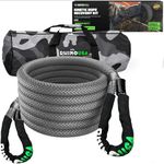 Rhino USA Kinetic Rope Recovery Kit (5/8in x 20ft Gray) - Heavy Duty Offroad Snatch Strap - for UTV, ATV, Truck, Car, 4 Wheel Drive, Tractor