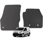 Carsio Rubber Car Mats For Ford Transit Connect 2016 to 2022 Tailored Fit Floor Mat Set Complete Accessory Black Custom Fitted - All Weather & Heavy Duty, Anti-Slip Backing with Clips