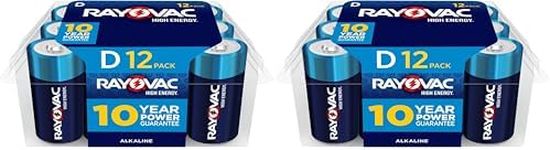 Rayovac D Batteries, Alkaline D Cel