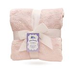 eYone Receiving Warm Fleece Baby Blanket and Fluffy Embossed for Babies from Newborn (light pink)