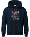 ADRO Hoodies for Men | Printed Hoodie for Men | Cotton Hoodie | Mens Hoodies | Sweatshirt for Men | Hooded Hoodie | H24-BCL-NB-L Navy Blue