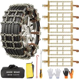AutoChoice 6 Packs Car Snow Chains Emergency Anti Slip Tire Chains with Thickened Manganese Steel for Truck SUV in Snow, Ice, Sand and Mud(Tire Width 225-285mm)