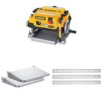 DEWALT Thickness Planer, Two Speed, 13-Inch (DW735) with DW7351 Folding Table and DW7352 Replaceable Knives