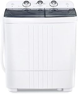 HABUTWAY Portable Washing Machine 20Lbs Capacity Washer&Dryer Combo Twin Tub Laundry 2 In 1 Washer(12Lbs) & Spinner(8Lbs) with Built-in Gravity Drain Pump for Apartment,Dorms,RV Camping (grey+white)