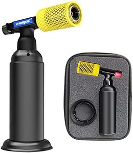 Molgoc Butane Torch with Anti-scalding Device,Stainless Steel Protective Cover,Refillable Kitchen Torch Lighter,Adjustable Flame Guard. (Butane Gas Not Included,Yellow) (yellow)